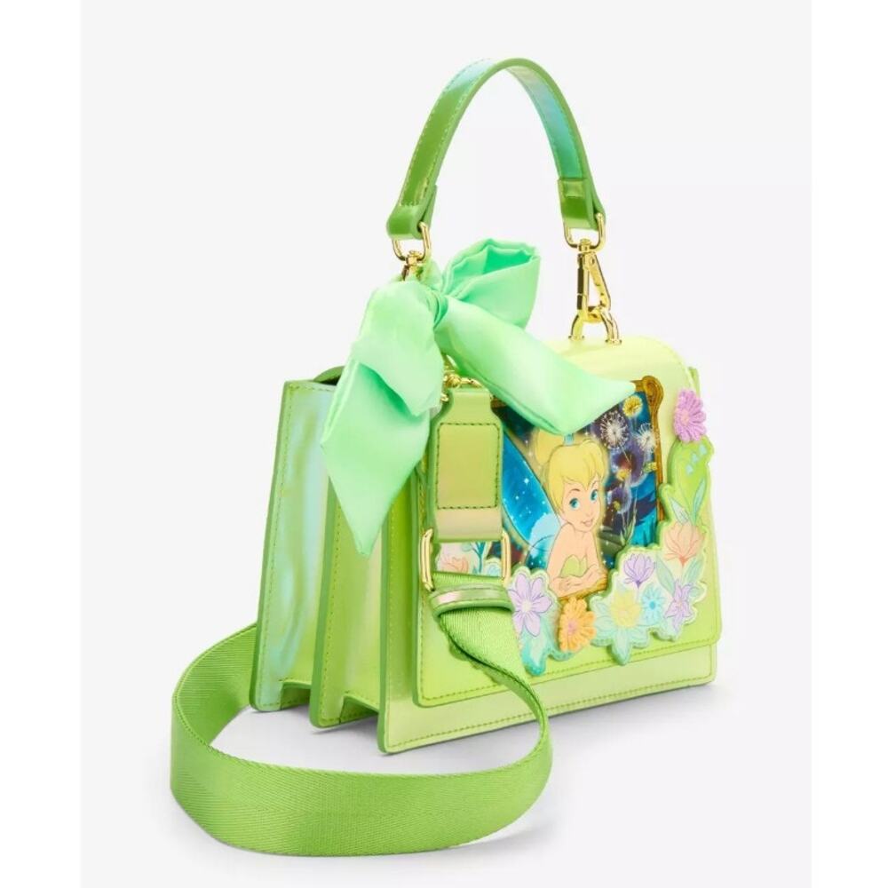 Loungefly Disney Peter Pan Tinker Bell Flower Iridescent Crossbody Bag | NWT - Picture 2 of 7